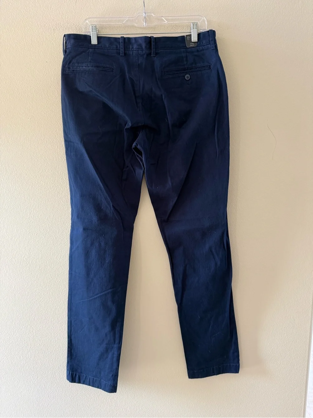 J. Crew 770 Stretch Cotton Chino Pants Navy 33x34 NEW